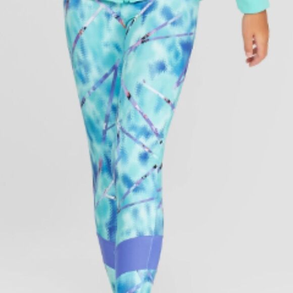 Girls' Shine Pieced Printed Leggings - Picture 1 of 2